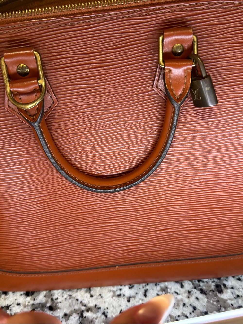 Louis Vuitton Brown Epi Leather Alma Satchel - Picture 2 of 11